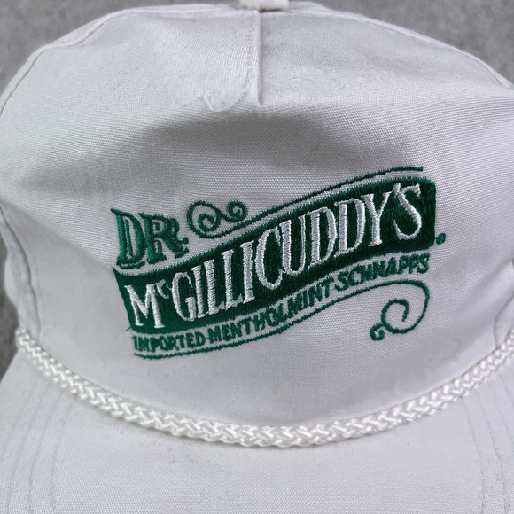 Vintage Dr McGillicuddys Hat Cap Snapback White Green Logo Mint Schnapps Promo‎ - Picture 2 of 9